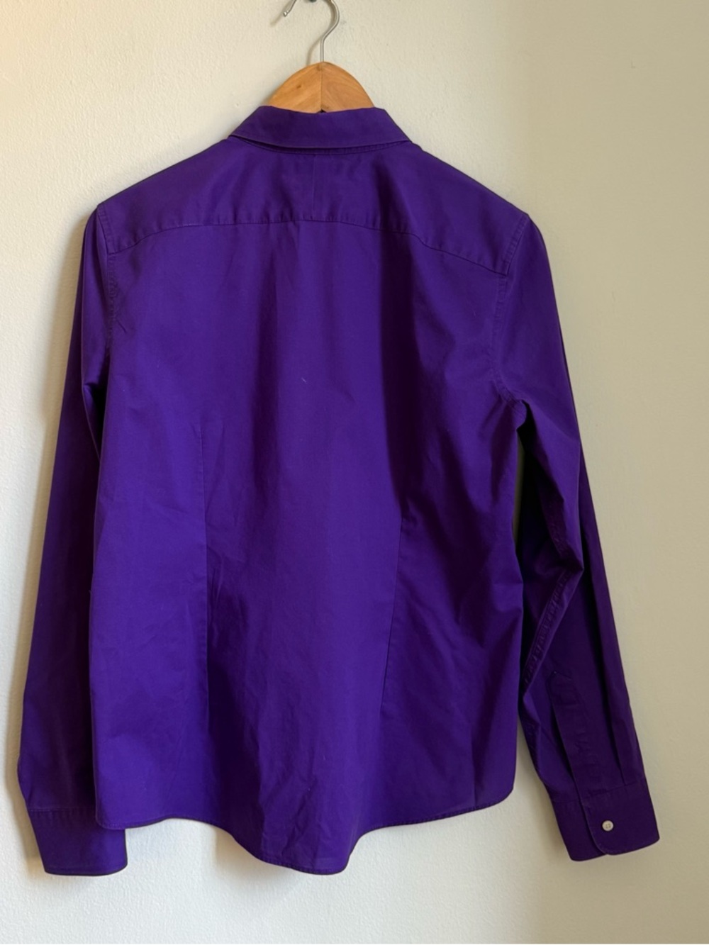 Lauren Ralph Lauren Purple Shirt Non-Iron Button-Up Size M/L 100% cotton Logo - Picture 2 of 12